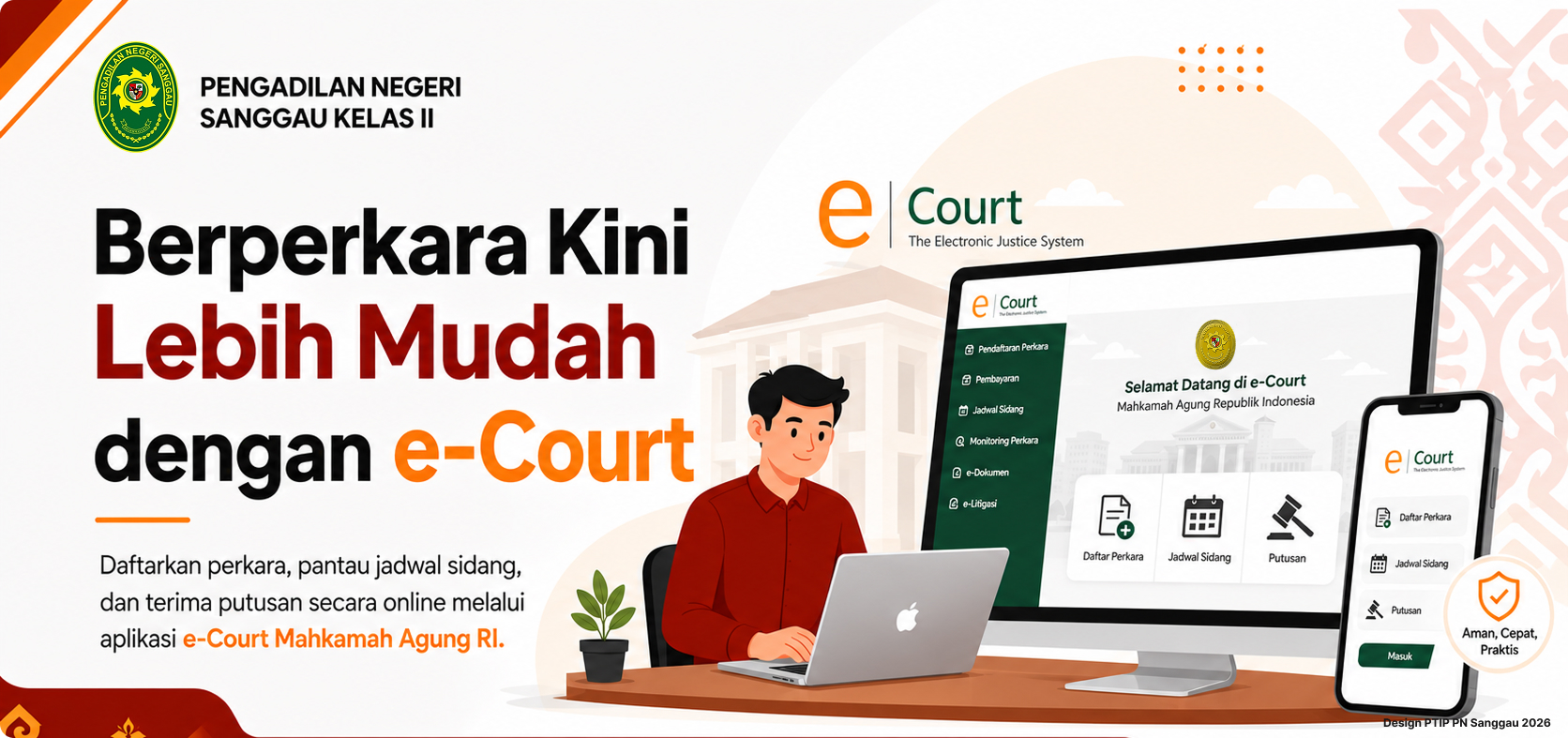 Layanan e-Court Mahkamah Agung RI — klik untuk membuka portal e-Court, membuka tab baru